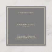 Modernes, einfaches Berufliches Template Luxus Quadratische Visitenkarte (Rückseite)