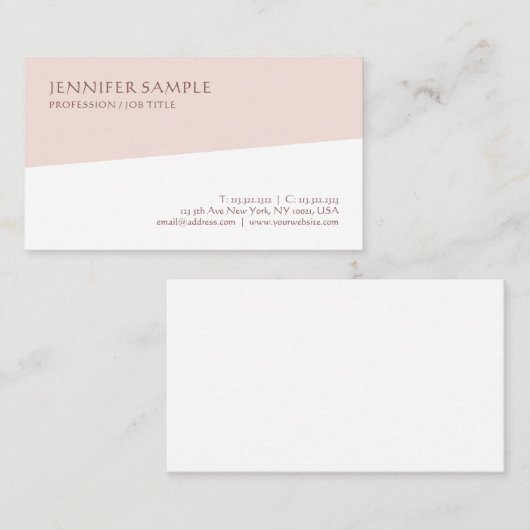 Modernes, einfaches Berufliches Template Visitenkarte (Vorne/Hinten)