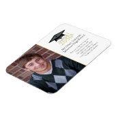 Modernes, einfaches Black Gold Foto Magnet (Linke Seite)