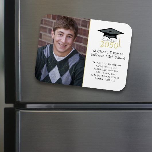 Modernes, einfaches Black Gold Foto Magnet