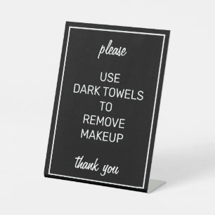 Modernes einfaches Black Makeutuch Counter Schild