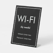 Modernes einfaches Black Wi-Fi Gästebuchzeichen Sockelschild (Vorderseite)