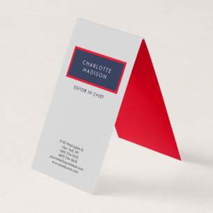 Modernes einfaches Blau Rot Grau Minimalistisches Visitenkarten