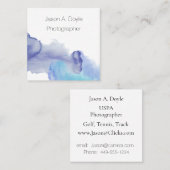 Modernes, einfaches Blau und Weiß Beruflich Quadratische Visitenkarte (Vorne/Hinten)