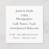 Modernes, einfaches Blau und Weiß Beruflich Quadratische Visitenkarte (Rückseite)