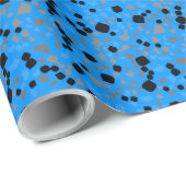 Modernes einfaches blaues Terrazzo-Wrapping Paper Geschenkpapier (Rolleneckpunkt)