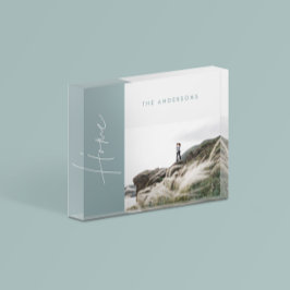 modernes, einfaches, blaues Zuhause-Foto-Familieng Fotoblock