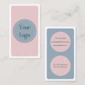 Modernes, einfaches Blaurosa Pastell Minimalistisc Visitenkarte (Vorne/Hinten)