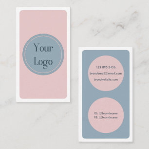 Modernes, einfaches Blaurosa Pastell Minimalistisc Visitenkarte