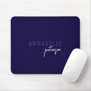 Modernes einfaches Blue & White Minimal Script Mousepad