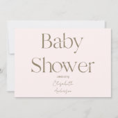 Modernes & einfaches Blush and Gold Baby Dusche Einladung (Vorderseite)