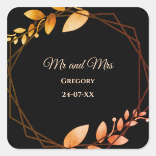 Modernes, einfaches, botanisches, elegantes Herbst Quadratischer Aufkleber