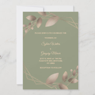 Modernes, einfaches botanisches, elegantes Salbei- Einladung