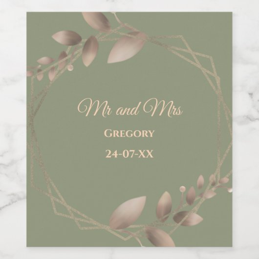 Modernes, einfaches botanisches, elegantes Salbei- Weinetikett (Einzelnes Label)