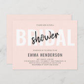 Modernes einfaches Brautparty Einladungspostkarte (Vorne/Hinten)