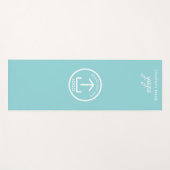 Modernes, einfaches Business-Logo mit Aquamarinem Yogamatte (Vorderseite (Horizontal))