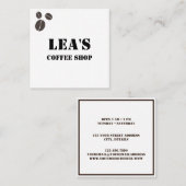 Modernes, einfaches Café Brookaffee Bohnen Quadratische Visitenkarte (Vorne/Hinten)