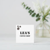 Modernes, einfaches Café Brookaffee Bohnen Quadratische Visitenkarte (Stehend Vorderseite)