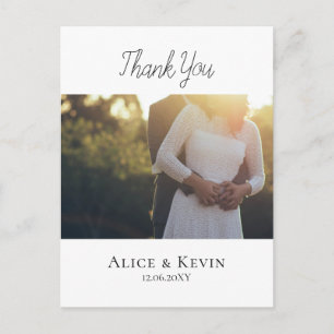 Modernes einfaches Calligraphy Foto Wedding Vielen Postkarte