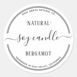 Modernes, einfaches Candle Beauty Wellness-Center  Runder Aufkleber