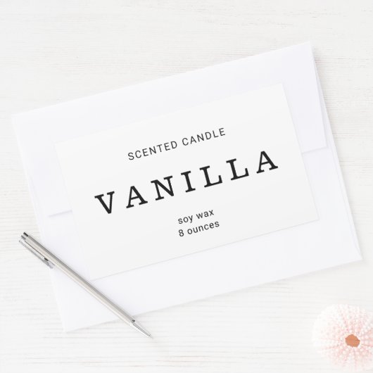 Modernes, einfaches Candle Label Rechteckiger Aufkleber (Umschlag)