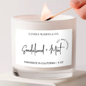 Modernes, einfaches Candle-Packet-Script-Logo Rechteckiger Aufkleber