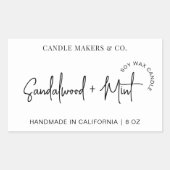 Modernes, einfaches Candle-Packet-Script-Logo Rechteckiger Aufkleber (Vorderseite)