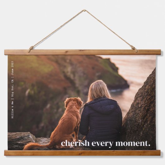 Modernes, einfaches Cherish-Memory - individuelles Wandteppich Mit Holzrahmen (Vorne)