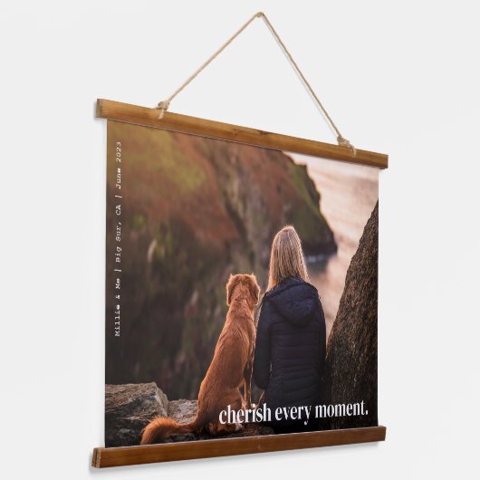 Modernes, einfaches Cherish-Memory - individuelles Wandteppich Mit Holzrahmen (Gewinkelt)