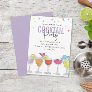 Modernes, einfaches Cocktail-Party Minimalistisch Einladung