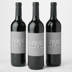 Modernes, einfaches, cooles Design Liebe South Car Weinetikett