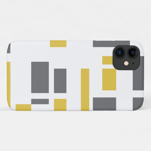 Modernes, einfaches, cooles geometrisch-gelbes Gra Case-Mate iPhone Hülle (Rückseite (Horizontal))