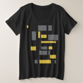 Modernes, einfaches, cooles geometrisch-gelbes Gra Große Größe T-Shirt (Design vorne)