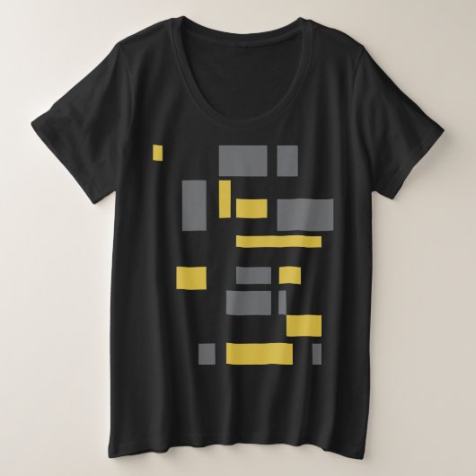 Modernes, einfaches, cooles geometrisch-gelbes Gra Große Größe T-Shirt (Design vorne)