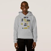 Modernes, einfaches, cooles geometrisch-gelbes Gra Hoodie (Vorne ganz)