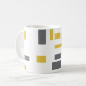 Modernes, einfaches, cooles geometrisch-gelbes Gra Kaffeetasse (Vorderseite Links)