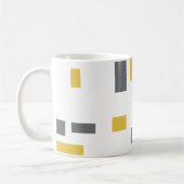 Modernes, einfaches, cooles geometrisch-gelbes Gra Kaffeetasse (Links)