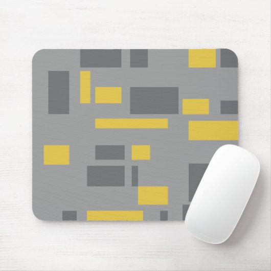Modernes, einfaches, cooles geometrisch-gelbes Gra Mousepad (Mit Mouse)