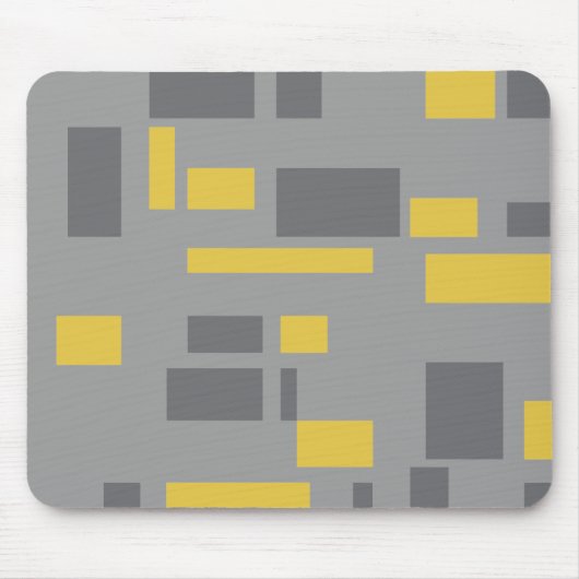 Modernes, einfaches, cooles geometrisch-gelbes Gra Mousepad (Vorne)