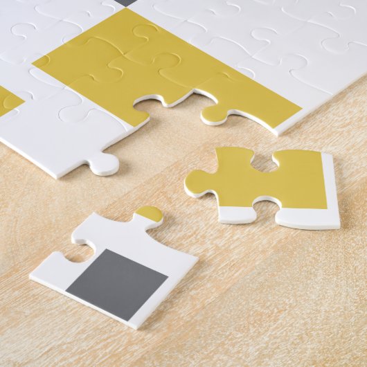 Modernes, einfaches, cooles geometrisch-gelbes Gra Puzzle (Seite)