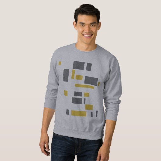 Modernes, einfaches, cooles geometrisch-gelbes Gra Sweatshirt (Vorne ganz)
