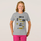 Modernes, einfaches, cooles geometrisch-gelbes Gra T-Shirt (Vorne ganz)