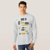 Modernes, einfaches, cooles geometrisch-gelbes Gra T-Shirt (Vorne ganz)