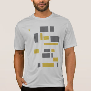 Modernes, einfaches, cooles geometrisch-gelbes Gra T-Shirt