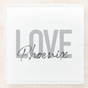Modernes, einfaches, cooles, urbanes Design Liebe  Glasuntersetzer