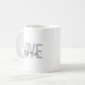 Modernes, einfaches, cooles, urbanes Design Liebe Kaffeetasse (Vorderseite Links)