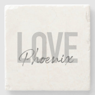 Modernes, einfaches, cooles, urbanes Design Liebe Steinuntersetzer