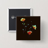 Modernes, einfaches Design abstrakter Blume Button (Vorne & Hinten)