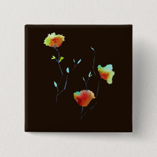 Modernes, einfaches Design abstrakter Blume Button