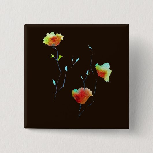 Modernes, einfaches Design abstrakter Blume Button (Vorderseite)